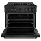 36 In. 5.2 Cu. Ft. Classic Gas Range With Convection Gas Oven In Black Stainless Steel With 6 Brass Burners