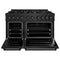 48 In. 6.7 Cu. Ft. Classic Double Oven Gas Range In Black Stainless Steel With 8 Brass Burners