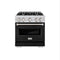 30 In. 4.2 Cu. Ft. Classic Gas Range With 4 Burner Cooktop And Convection Gas Oven In Stainless Steel With Black Matte Door