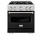 30 In. 4.2 Cu. Ft. Classic Gas Range With 4 Burner Cooktop And Convection Gas Oven In Stainless Steel With Black Matte Door