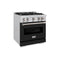 30 In. 4.2 Cu. Ft. Classic Gas Range With 4 Burner Cooktop And Convection Gas Oven In Stainless Steel With Black Matte Door