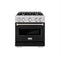 30 In. 4.2 Cu. Ft. Classic Gas Range With 4 Burner Cooktop And Convection Gas Oven In Stainless Steel With Black Matte Door