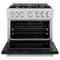 36 In. 5.2 Cu. Ft. Classic Gas Range With 6 Burner Cooktop And Convection Gas Oven In Stainless Steel With Black Matte Door