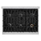 36 In. 5.2 Cu. Ft. Classic Gas Range With 6 Burner Cooktop And Convection Gas Oven In Stainless Steel With Black Matte Door