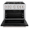 36 In. 5.2 Cu. Ft. Classic Gas Range With 6 Burner Cooktop And Convection Gas Oven In Stainless Steel With Black Matte Door