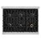 36 In. 5.2 Cu. Ft. Classic Gas Range With 6 Burner Cooktop And Convection Gas Oven In Stainless Steel With Black Matte Door