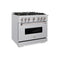 36 In. 5.2 Cu. Ft. Classic Gas Range With Convection Gas Oven In Stainless Steel With 6 Brass Burners