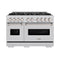 48 In. 6.7 Cu. Ft. Classic Double Oven Gas Range In Stainless Steel With 8 Brass Burners