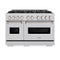 48 In. 6.7 Cu. Ft. Classic Double Oven Gas Range In Stainless Steel With 8 Brass Burners