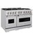 48 In. 6.7 Cu. Ft. Classic Double Oven Gas Range In Stainless Steel With 8 Brass Burners