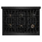 Autograph Edition 36 In. 5.2 Cu. Ft. Classic Gas Range With 6 Burner Cooktop And Convection Gas Oven In Black Stainless Steel And Polished Gold Accents