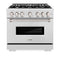 36 In. 5.2 Cu. Ft. Classic Gas Range With 6 Burner Cooktop And Convection Gas Oven In Satin Stainless Steel