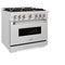 36 In. 5.2 Cu. Ft. Classic Gas Range With 6 Burner Cooktop And Convection Gas Oven In Satin Stainless Steel