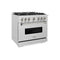 36 In. 5.2 Cu. Ft. Classic Gas Range With 6 Burner Cooktop And Convection Gas Oven In Satin Stainless Steel