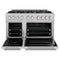 48 In. 6.7 Cu. Ft. Classic Double Oven Gas Range With 8 Burner Cooktop In Satin Stainless Steel