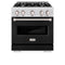 30 In. 4.2 Cu. Ft. Classic Gas Range With 4 Burner Cooktop And Convection Gas Oven In Satin Stainless Steel With Black Matte Door
