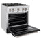 30 In. 4.2 Cu. Ft. Classic Gas Range With 4 Burner Cooktop And Convection Gas Oven In Satin Stainless Steel With Black Matte Door