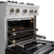 30 In. 4.2 Cu. Ft. Classic Gas Range With 4 Burner Cooktop And Convection Gas Oven In Satin Stainless Steel With Black Matte Door