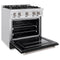 30 In. 4.2 Cu. Ft. Classic Gas Range With 4 Burner Cooktop And Convection Gas Oven In Satin Stainless Steel With Black Matte Door