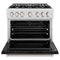 36 In. 5.2 Cu. Ft. Classic Gas Range With 6 Burner Cooktop And Convection Gas Oven In Satin Stainless Steel With Black Matte Door