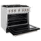 36 In. 5.2 Cu. Ft. Classic Gas Range With 6 Burner Cooktop And Convection Gas Oven In Satin Stainless Steel With Black Matte Door