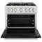36 In. 5.2 Cu. Ft. Classic Gas Range With 6 Burner Cooktop And Convection Gas Oven In Satin Stainless Steel With Black Matte Door