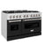 48 In. 6.7 Cu. Ft. Classic Double Oven Gas Range With 8 Burner Cooktop In Satin Stainless Steel With Black Matte Doors