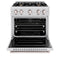 30 In. 4.2 Cu. Ft. Classic Gas Range With Convection Gas Oven In Satin Stainless Steel With 4 Brass Burners