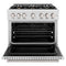 36 In. 5.2 Cu. Ft. Classic Gas Range With Convection Gas Oven In Satin Stainless Steel With 6 Brass Burners