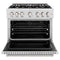 36 In. 5.2 Cu. Ft. Classic Gas Range With Convection Gas Oven In Satin Stainless Steel With 6 Brass Burners
