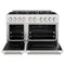 48 In. 6.7 Cu. Ft. Classic Double Oven Gas Range In Satin Stainless Steel With 8 Brass Burners