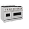 48 In. 6.7 Cu. Ft. Classic Double Oven Gas Range In Satin Stainless Steel With 8 Brass Burners