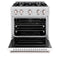 30 In. 4.2 Cu. Ft. Classic Gas Range With 4 Burner Cooktop And Convection Gas Oven In Satin Stainless Steel With White Matte Door