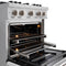 30 In. 4.2 Cu. Ft. Classic Gas Range With 4 Burner Cooktop And Convection Gas Oven In Satin Stainless Steel With White Matte Door
