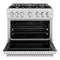 36 In. 5.2 Cu. Ft. Classic Gas Range With 6 Burner Cooktop And Convection Gas Oven In Satin Stainless Steel With White Matte Door