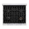 Autograph Edition 30 In. 4.2 Cu. Ft. Classic Gas Range With 4 Burner Cooktop And Convection Gas Oven In Satin Stainless Steel And Champagne Bronze Accents