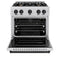 Autograph Edition 30 In. 4.2 Cu. Ft. Classic Gas Range With 4 Burner Cooktop And Convection Gas Oven In Satin Stainless Steel And Matte Black Accents