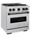 Autograph Edition 30 In. 4.2 Cu. Ft. Classic Gas Range With 4 Burner Cooktop And Convection Gas Oven In Satin Stainless Steel And Matte Black Accents