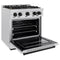 Autograph Edition 30 In. 4.2 Cu. Ft. Classic Gas Range With 4 Burner Cooktop And Convection Gas Oven In Satin Stainless Steel And Matte Black Accents