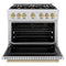 Autograph Edition 36 In. 5.2 Cu. Ft. Classic Gas Range With 6 Burner Cooktop And Convection Gas Oven In Satin Stainless Steel And Champagne Bronze Accents