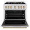 Autograph Edition 36 In. 5.2 Cu. Ft. Classic Gas Range With 6 Burner Cooktop And Convection Gas Oven In Satin Stainless Steel And Champagne Bronze Accents