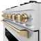 Autograph Edition 36 In. 5.2 Cu. Ft. Classic Gas Range With 6 Burner Cooktop And Convection Gas Oven In Satin Stainless Steel And Champagne Bronze Accents