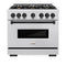 Autograph Edition 36 In. 5.2 Cu. Ft. Classic Gas Range With 6 Burner Cooktop And Convection Gas Oven In Satin Stainless Steel And Matte Black Accents
