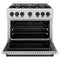 Autograph Edition 36 In. 5.2 Cu. Ft. Classic Gas Range With 6 Burner Cooktop And Convection Gas Oven In Satin Stainless Steel And Matte Black Accents