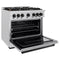 Autograph Edition 36 In. 5.2 Cu. Ft. Classic Gas Range With 6 Burner Cooktop And Convection Gas Oven In Satin Stainless Steel And Matte Black Accents