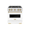 Autograph Edition 30 In. 4.2 Cu. Ft. Classic Gas Range With 4 Burner Cooktop And Convection Gas Oven In Satin Stainless Steel With White Matte Door And Champagne Bronze Accents