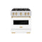 Autograph Edition 30 In. 4.2 Cu. Ft. Classic Gas Range With 4 Burner Cooktop And Convection Gas Oven In Satin Stainless Steel With White Matte Door And Polished Gold Accents