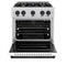 Autograph Edition 30 In. 4.2 Cu. Ft. Classic Gas Range With 4 Burner Cooktop And Convection Gas Oven In Satin Stainless Steel With White Matte Door And Matte Black Accents