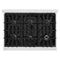 Autograph Edition 36 In. 5.2 Cu. Ft. Classic Gas Range With 6 Burner Cooktop And Convection Gas Oven In Satin Stainless Steel With White Matte Door And Champagne Bronze Accents