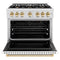 Autograph Edition 36 In. 5.2 Cu. Ft. Classic Gas Range With 6 Burner Cooktop And Convection Gas Oven In Satin Stainless Steel With White Matte Door And Polished Gold Accents